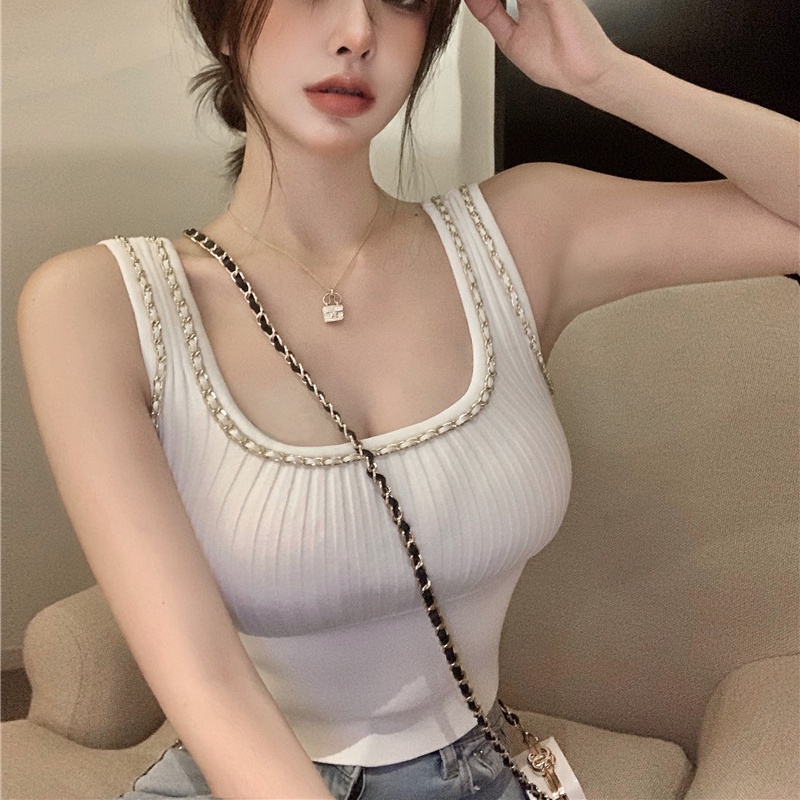 Áo Hai Dây Phối Dây Xích Thời Trang Mùa Hè Cho Nữ