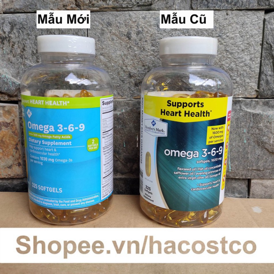 SALE KHÔ MÁU Viên uống Member's Mark Omega 3-6-9 Supports Heart Health 325 viên của Mỹ omega 369 SALE KHÔ MÁU