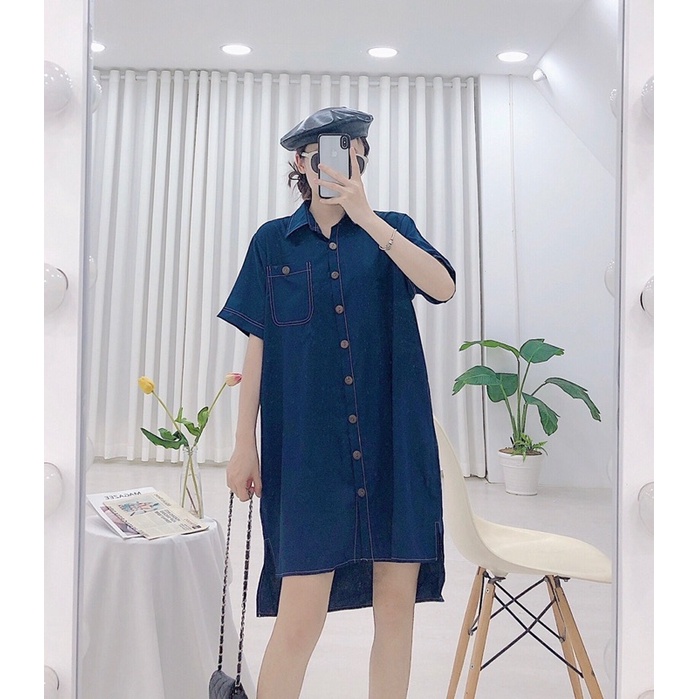 Đầm Suông ULLZANG SHIRT DRESS form rộng oversize