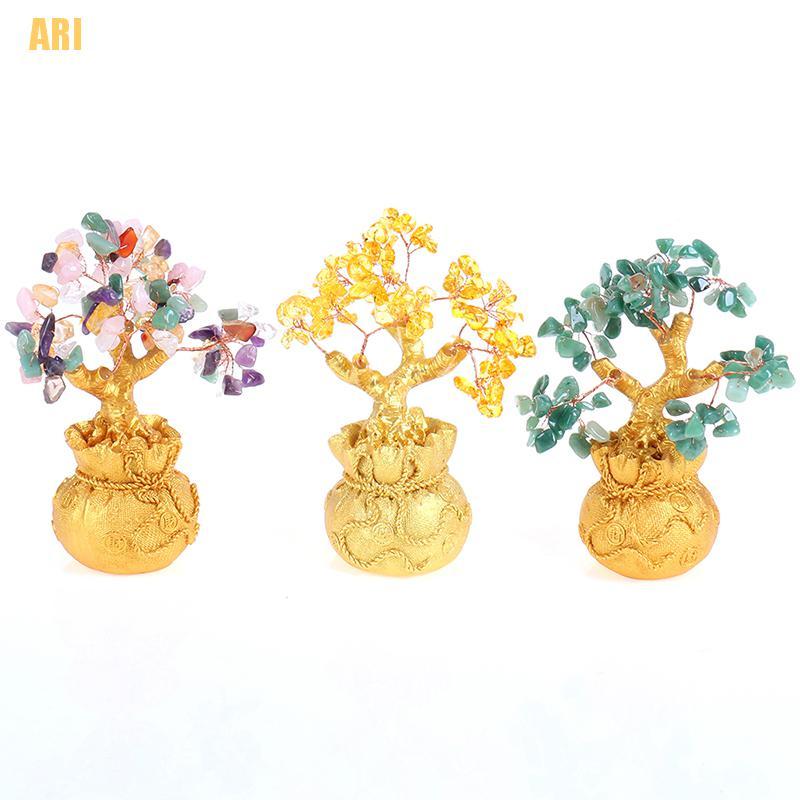 [VI] Cây Phong Thủy Cầu Tài Lộc Tài Lộc Vàng Thạch Anh Tím Pha Lê May Mắn Trang Trí Nhà Cửa