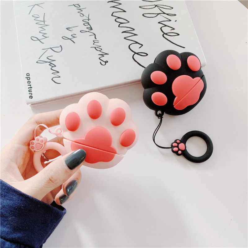 Case Airpod - Ốp Tai Nghe 1/2 Hình Chân Mèo To -Phù Hợp Với Airpods1/2- i11/12 Siêu Cute Dễ Thương