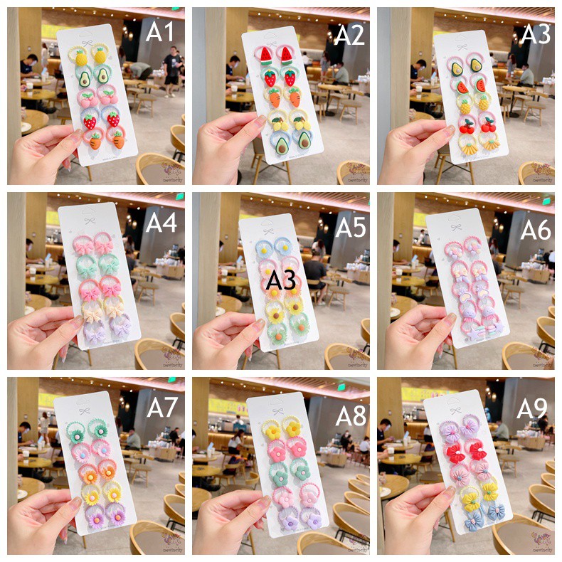 Dây Cột Tóc Nhiều Kiểu Dáng Màu Sắc Ngọt Ngào Đáng Yêu Cho Bé Gái