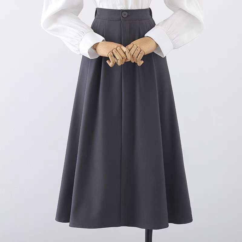 Chân Váy Chữ A Công Sở Dáng Dài, Chân Váy Công Sở Xếp Ly Nhẹ