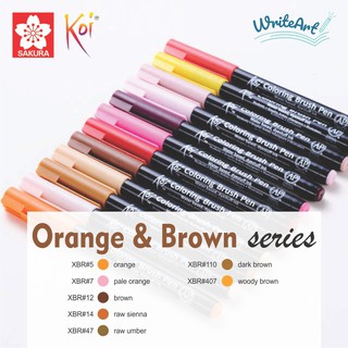 (Orange & Brown) Bút cọ màu nước Sakura Koi - Sakura Koi Coloring Brush Pen
