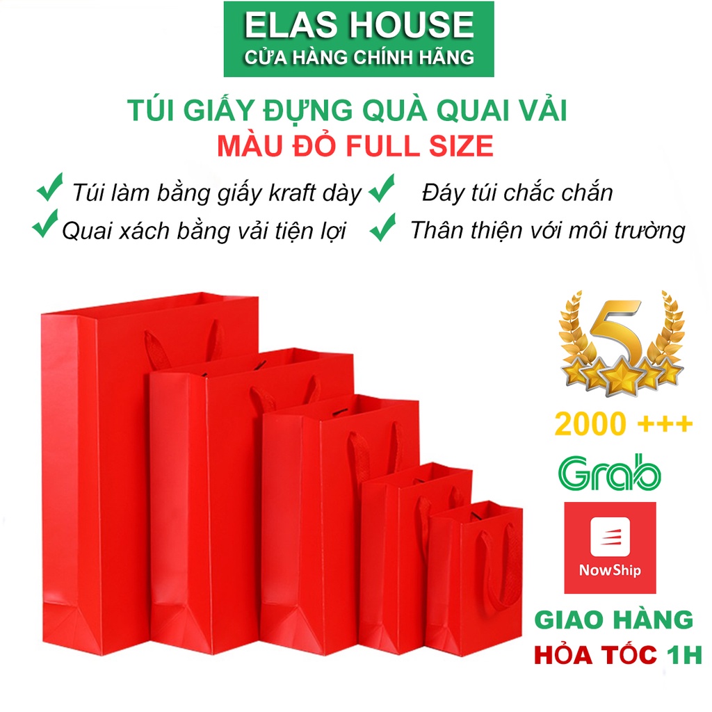 Túi Giấy Đựng Quà Màu Đỏ Thích Hợp Đựng Qua Ngày Lễ Tết