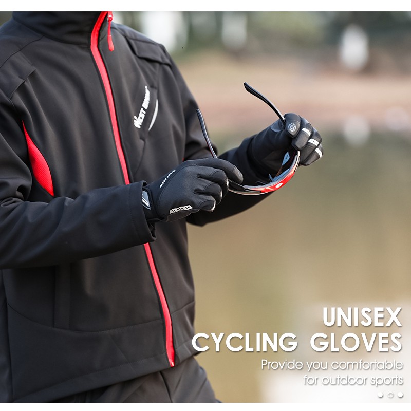 Đôi găng tay WEST BIKING chạy xe đạp thể thao sử dụng được màn hình cảm ứng thoáng khí chống trượt thời trang