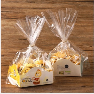 Túi đựng bánh cookie kèm đế giấy và dây buộc set 100c
