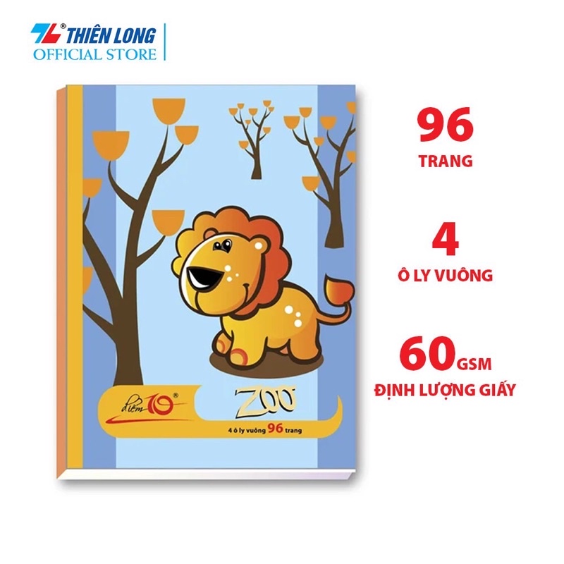 Tập học sinh Thiên Long Điểm 10 (96 trang - 4 ôly vuông)