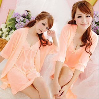 Đầm ngủ kèm áo choàng