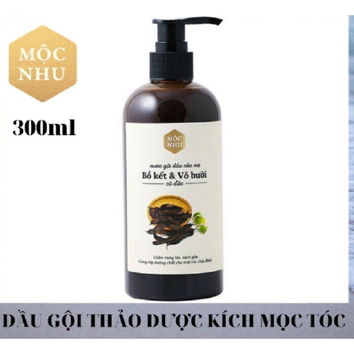 Dầu Gội thảo dược cải thiện rụng tóc Bồ Kết & Vỏ Bưởi Mộc Nhu 300ml