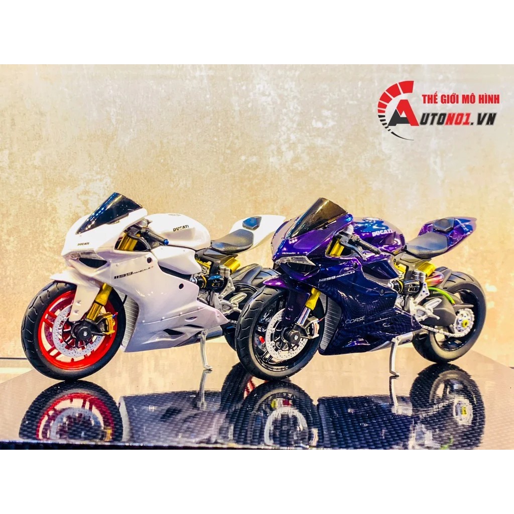 MÔ HÌNH XE ĐỘ DUCATI 1199 WHITE 1:12 AUTONO1 D024