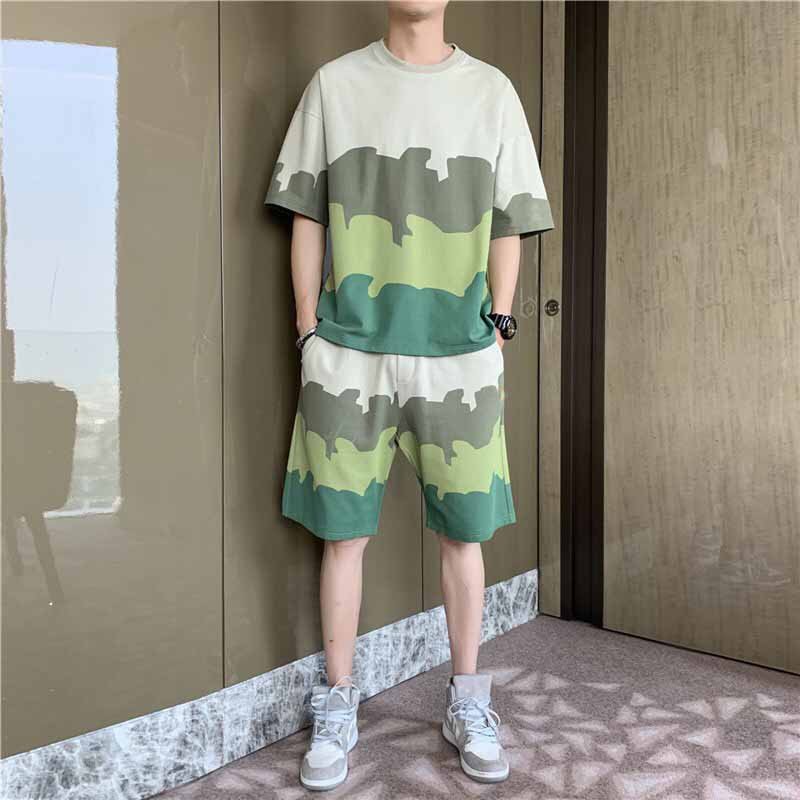 ⚡ MẶC LÀ THÍCH ⚡ Bộ Đồ Thể Thao - Quần Áo Mặc Nhà Mùa hè Nam Nữ Unisex phối màu loang tầm mây Cao Cấp mẫu mới 2021