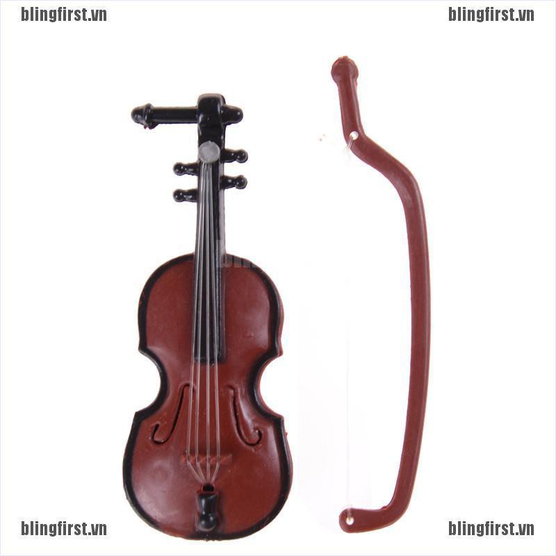 Mô hình đàn violin bằng nhựa mini xinh xắn cho búp bê 1/12 DIY