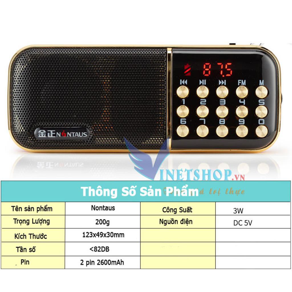 Máy Nghe Nhạc Thẻ Nhớ, Usb, Nghe Kinh Phật, Đài Fm Nontaus B851s -dc3783