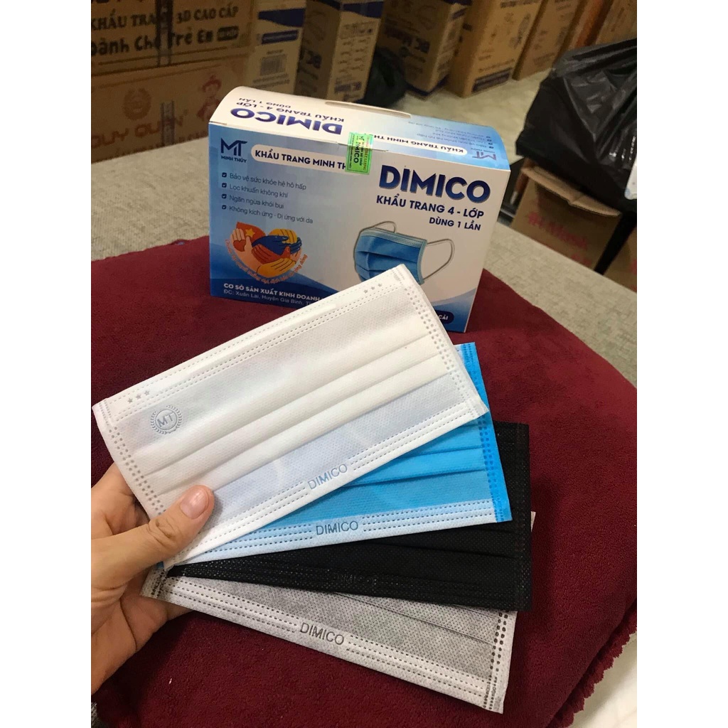 Khẩu trang Y tế Dimico 4 lớp CHÍNH HÃNG (Hộp 50 cái)