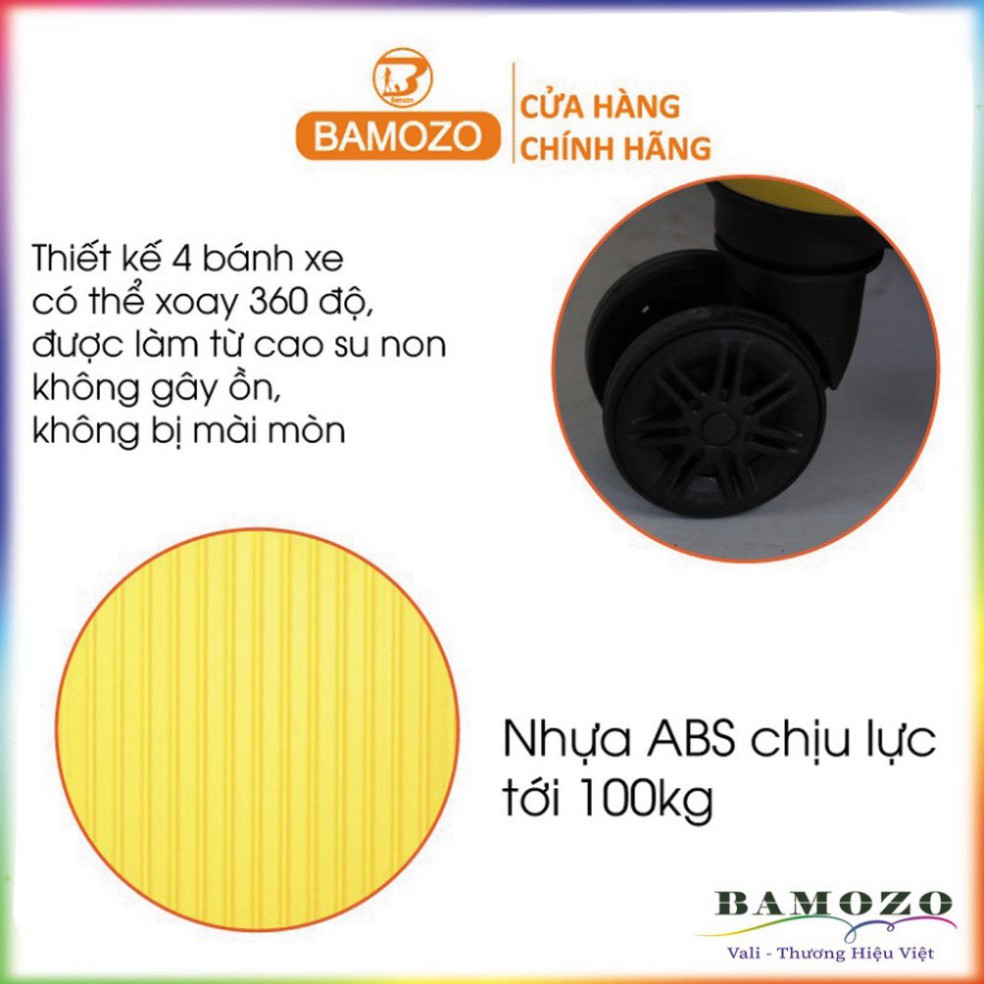 Vali Giá Rẻ Size 20 Inch Valy Kéo Nhựa Du Lịch Bền Đẹp Cao Cấp Chống Nước Chống Trộm Bảo Hành 5 Năm Bamozo 8801