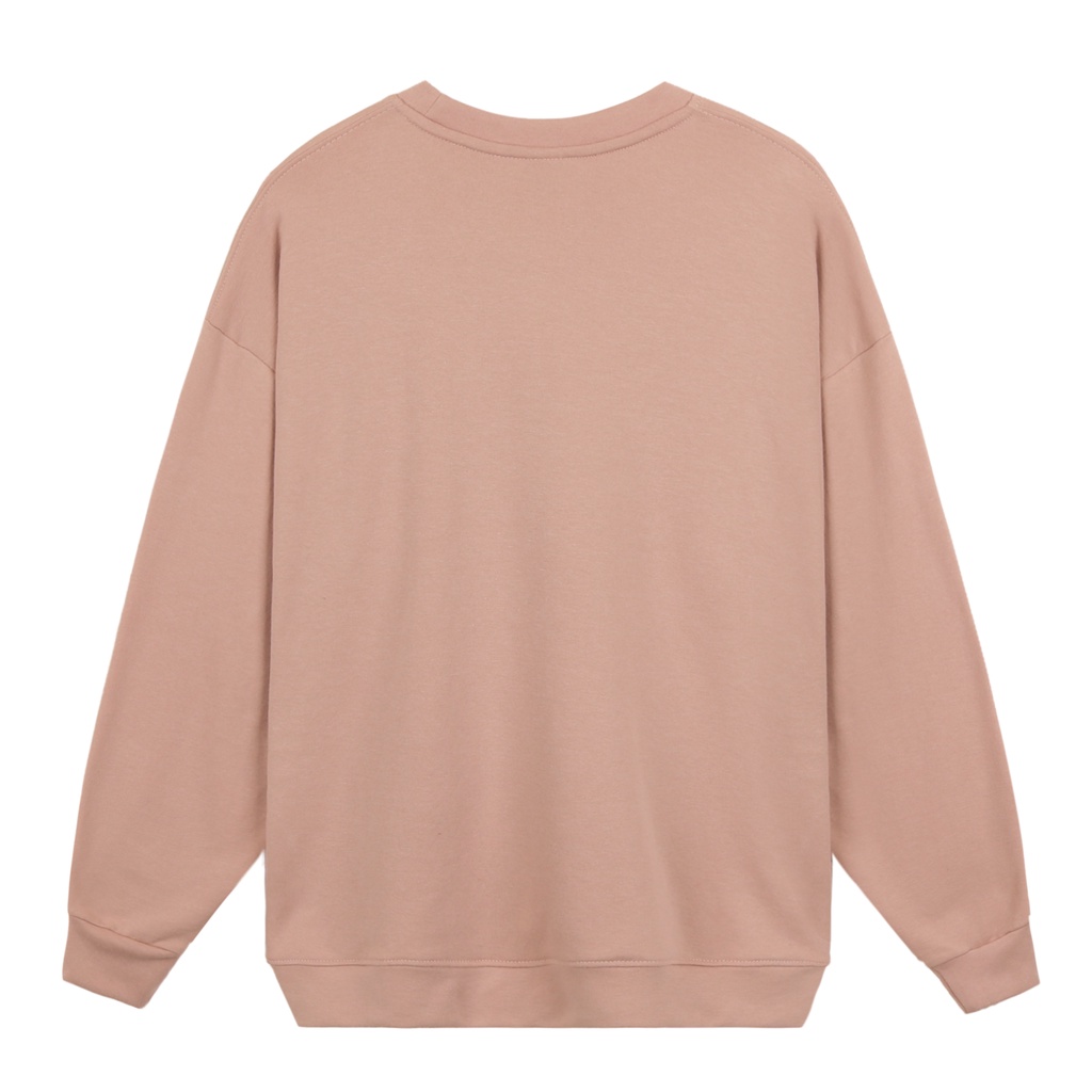 Áo Tay Dài Sweater Champion In Chữ Sắc Nét Chất Liệu NỈ Da Cá Cotton Màu Hồng From Rộng Thoải Mái Unisex Nam-Nữ