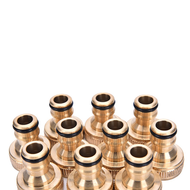 Bộ 2 Đầu Nối Ống Nước Tưới Vườn Bằng Đồng Thau 3 / 4 &quot;