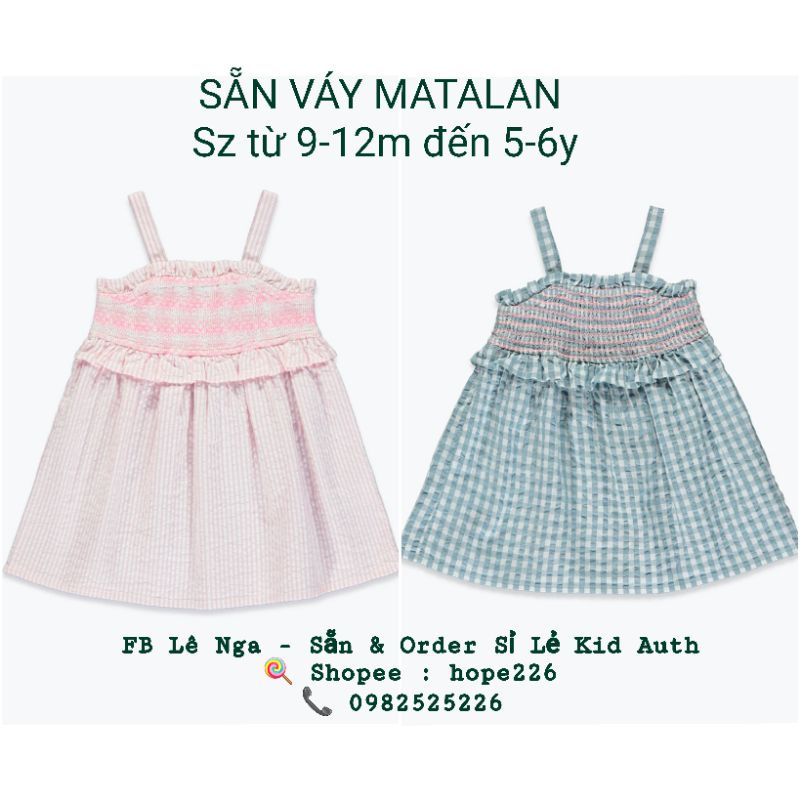 Váy dây MATALAN_UK chính hãng sz từ 9-12m đến 5-6y