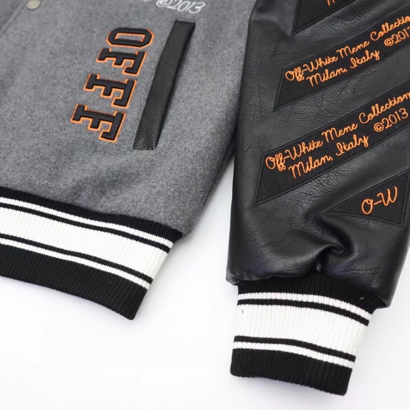 ⚡️⚡️ Áo Varsity Off-White ss21/ Off-White Leather Varsity Jacket -Áo khoác Off-White/ Bomber Off- White
