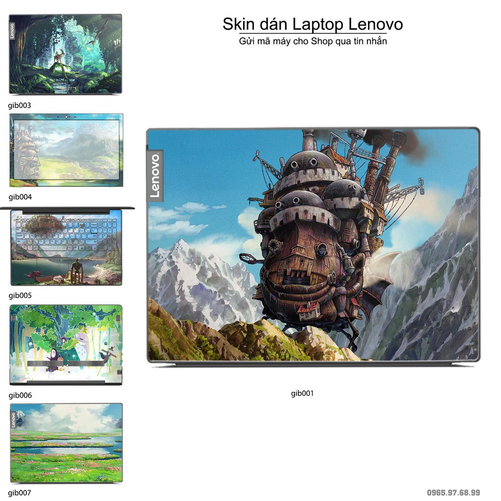 Skin dán Laptop Lenovo in hình Ghibli (inbox mã máy cho Shop)