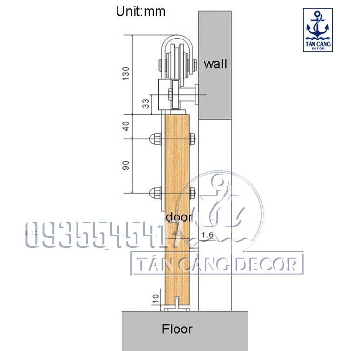 Phụ kiện Cửa Lùa Barn Door Cổ Điển Cánh Đơn