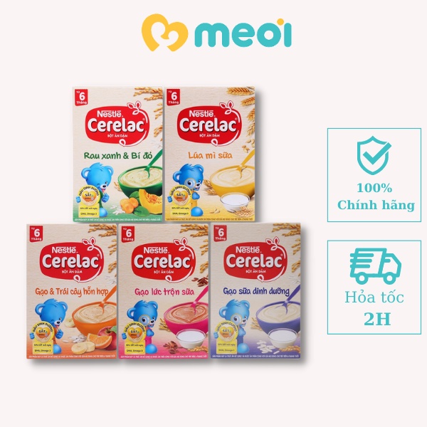 Bột ăn dặm Nestlé Cerelac gạo lức trộn sữa cho trẻ từ 6 tháng và 8 tháng tuổi