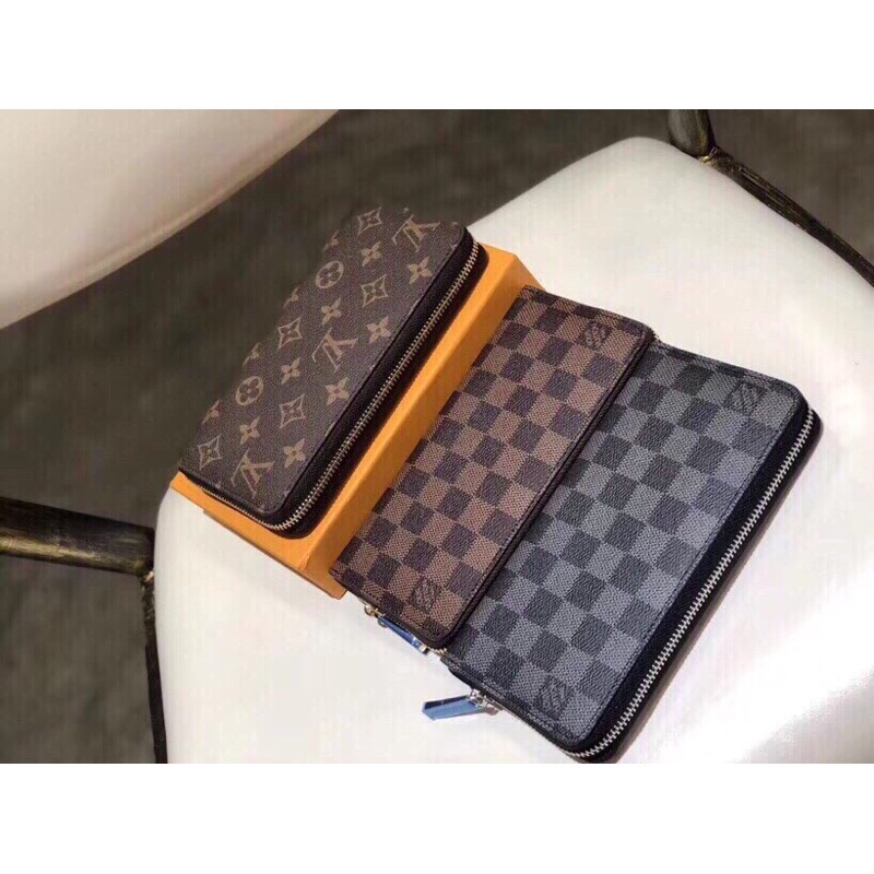 Ví dài cầm tay thời trang nam hoạ tiết đặc trưng thương hiệu Louis Vuitton LV da thật cao cấp