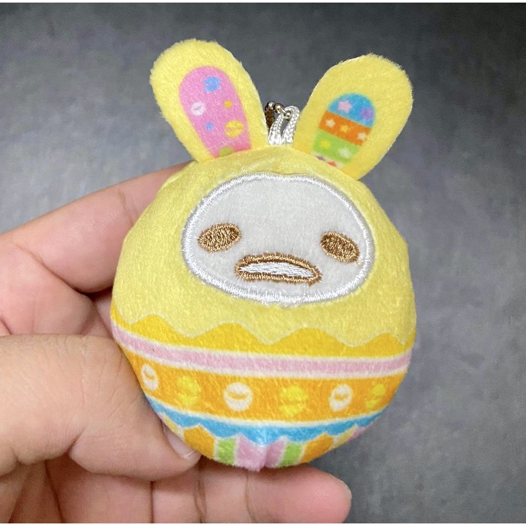 Gấu bông móc khoá bi nhân vật Sanrio  Gudetama Melody Cinnamoroll Hello Kitty trứng phục sinh 5cm