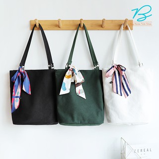 Túi vải tote contton trắng, xanh có nút bấm