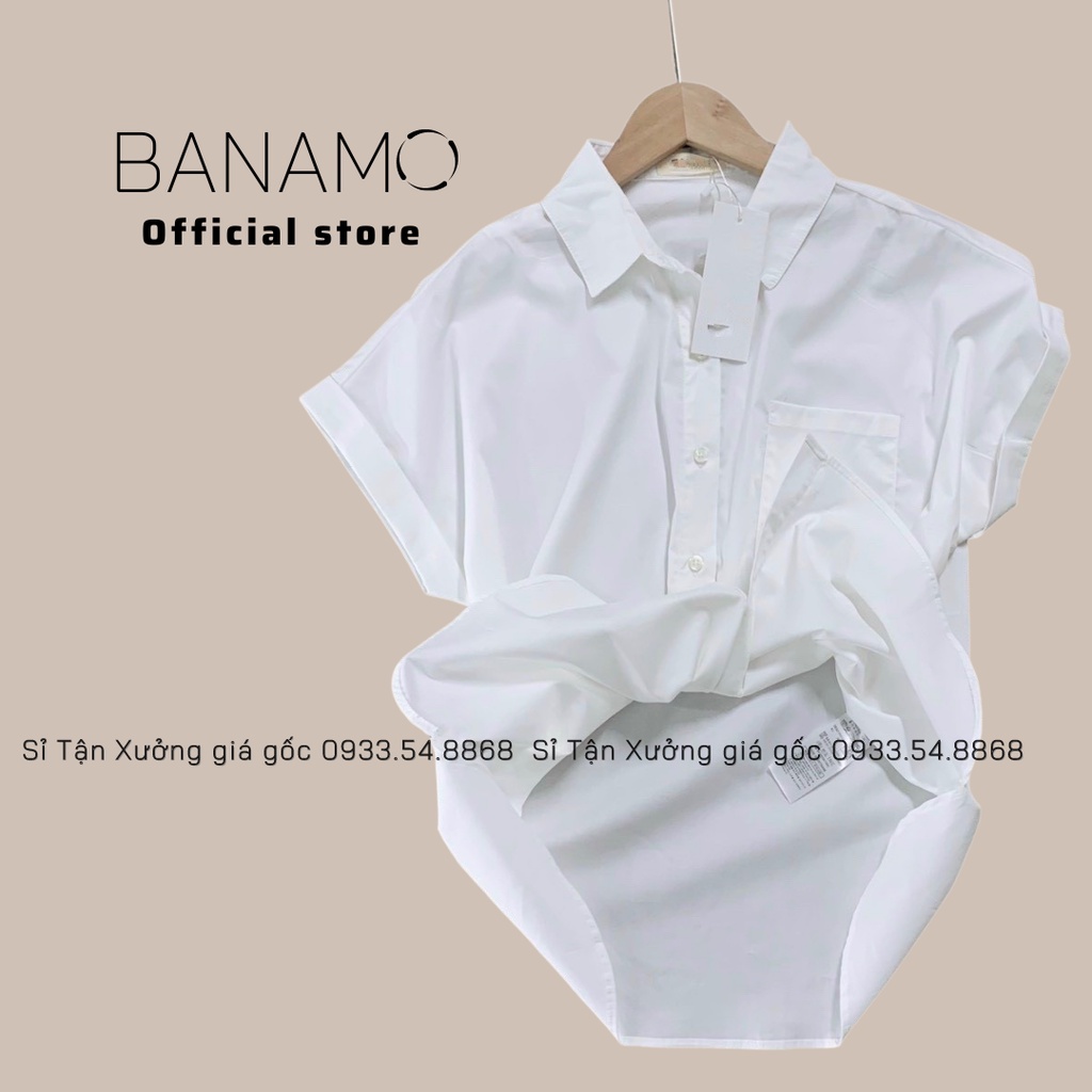 Áo sơ mi nữ tay hến phong cách công sở siêu đẹp thời trang Banamo Fashion sơ mi tay hến 3923 | BigBuy360 - bigbuy360.vn