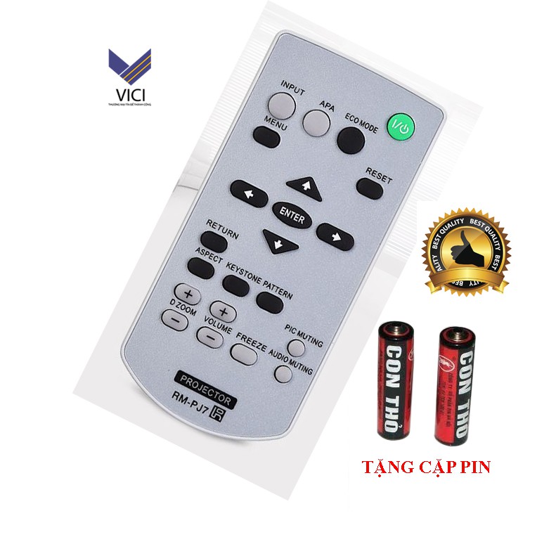 Điều khiển máy chiếu Sony dùng cho các dòng máy chiếu thương hiệu sony hiện nay. Hàng chính hãng, tặng pin kèm theo