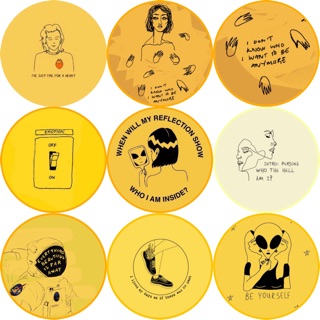 Giá đỡ điện thoại popsocket aesthetic màu vàng