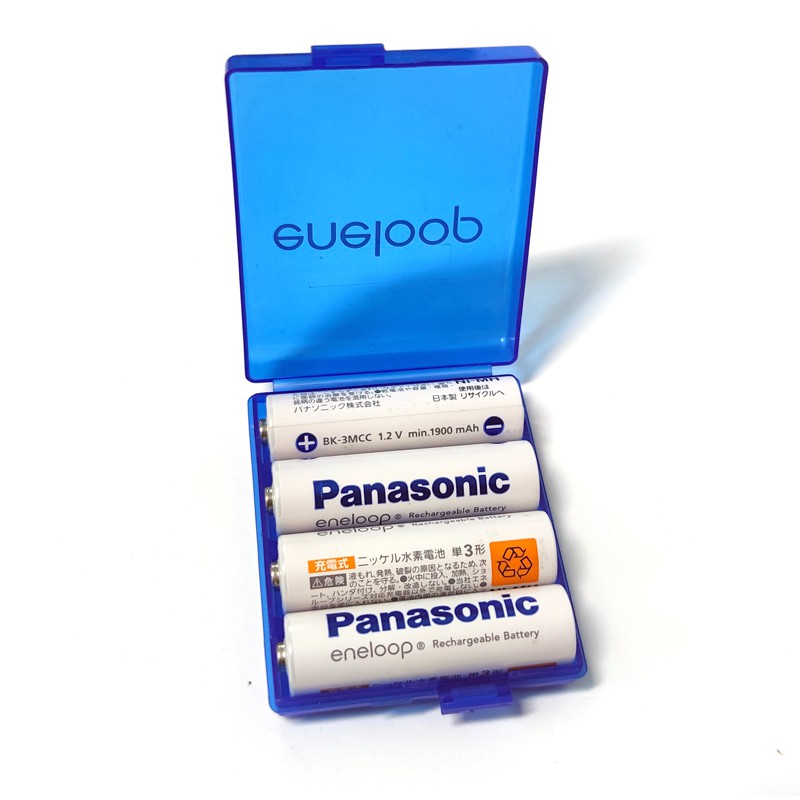 Combo 4 pin sạc AA Panasonic 1900mAh BK-3MCC loại rời - bản nội địa Nhật (Trắng)