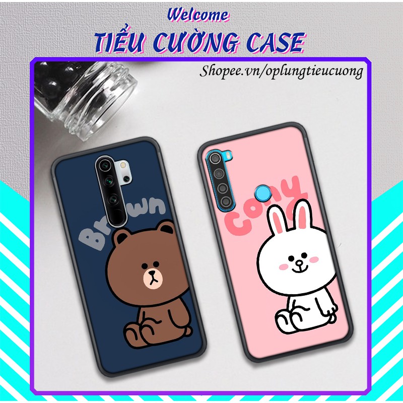 Ốp dẻo Xiaomi Redmi 4/4A/5/5A/5X/5Plus/6/6A/6X/7/7A/S2/8/8A/9/9A in hình Gấu Brown & Cony