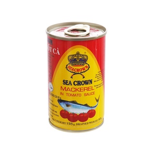 Cá nục sốt cà sea crown 155g, hộp vàng, cá nục Thái