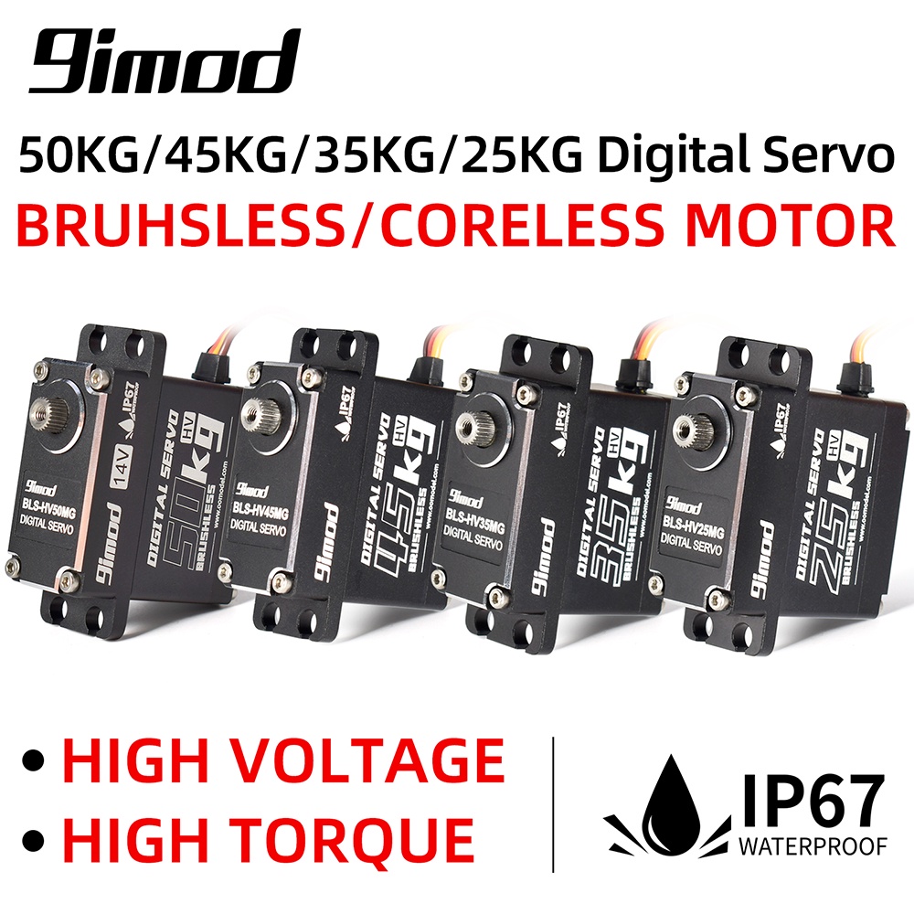 Động Cơ Servo Không Chổi Than 9Mod Chống Thấm Nước 50KG 45KG 35KG 25KG Cho Xe Điều Khiển Từ Xa