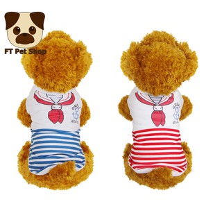 Áo cho chó mèo thú cưng mẫu áo thủy thủ vải thun cotton mềm