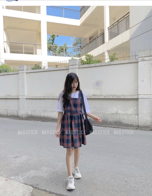 ( CÓ ẢNH THẬT ) VÁY BABYDOLL DÂY KẺ SỌC MIX ÁO THUN SIÊU XINH | BigBuy360 - bigbuy360.vn