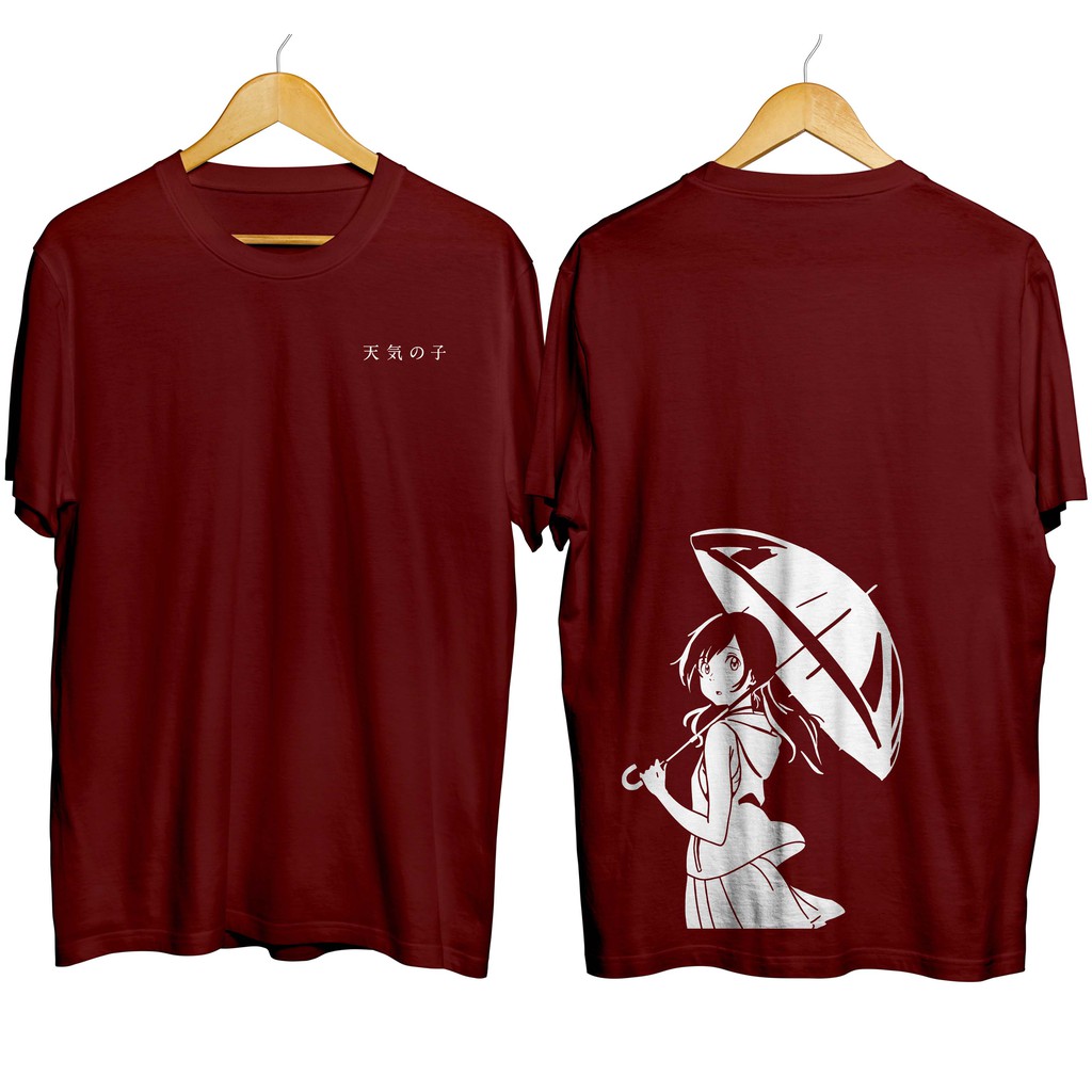 Áo Thun 100% Cotton In Họa Tiết Anime Distro Umbrella - Weathering With You / Tenki No Ko 100% 30s