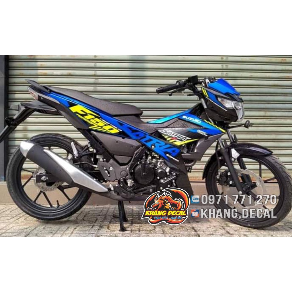 Tem rời Satria F150 tem giả zin 2021 đen xanh