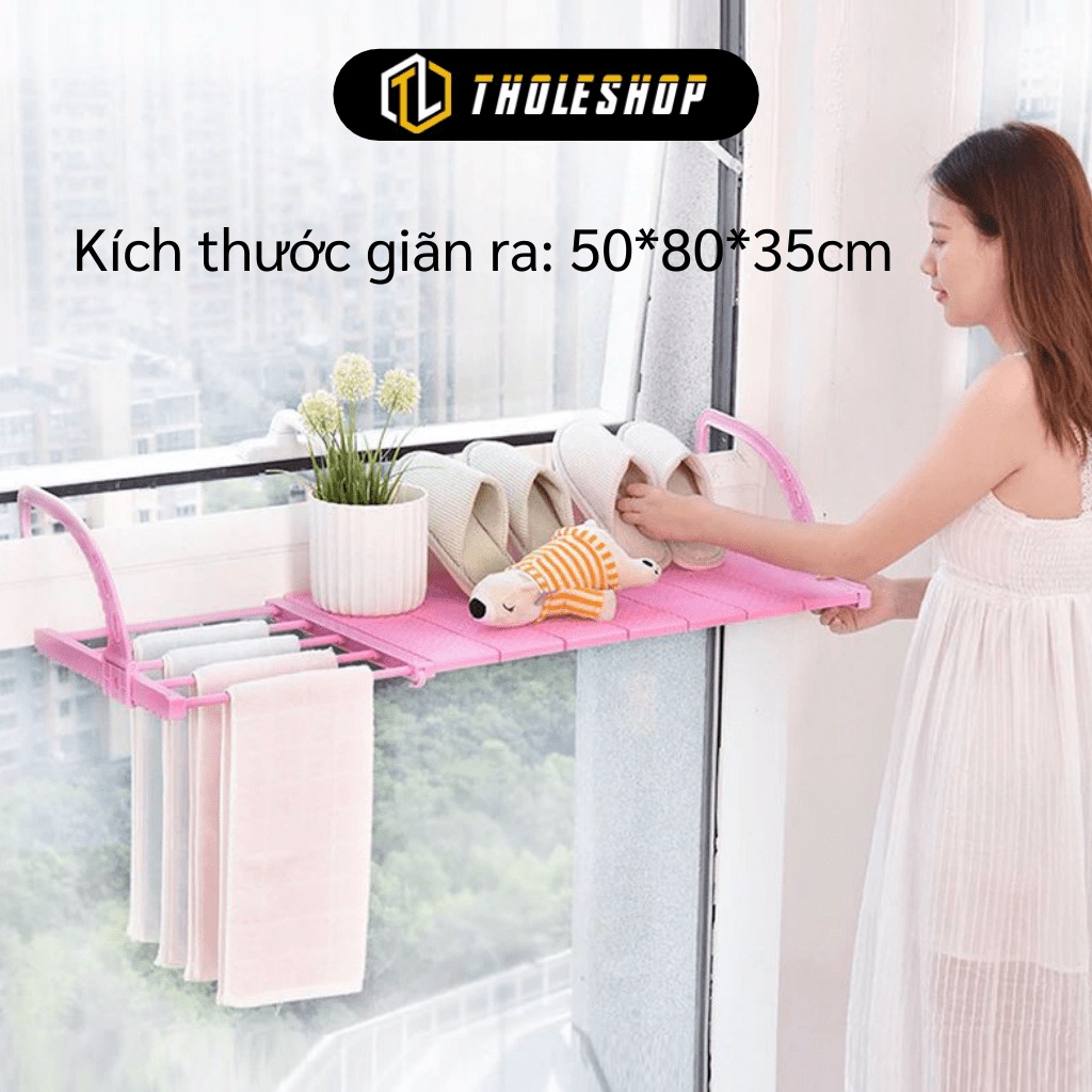 [SGD] Giàn Phơi Đồ - Giá Phơi Quần Áo Treo Ban Công, Lan Can, Cửa Sổ Gấp Gọn Tiện Lợi 8281