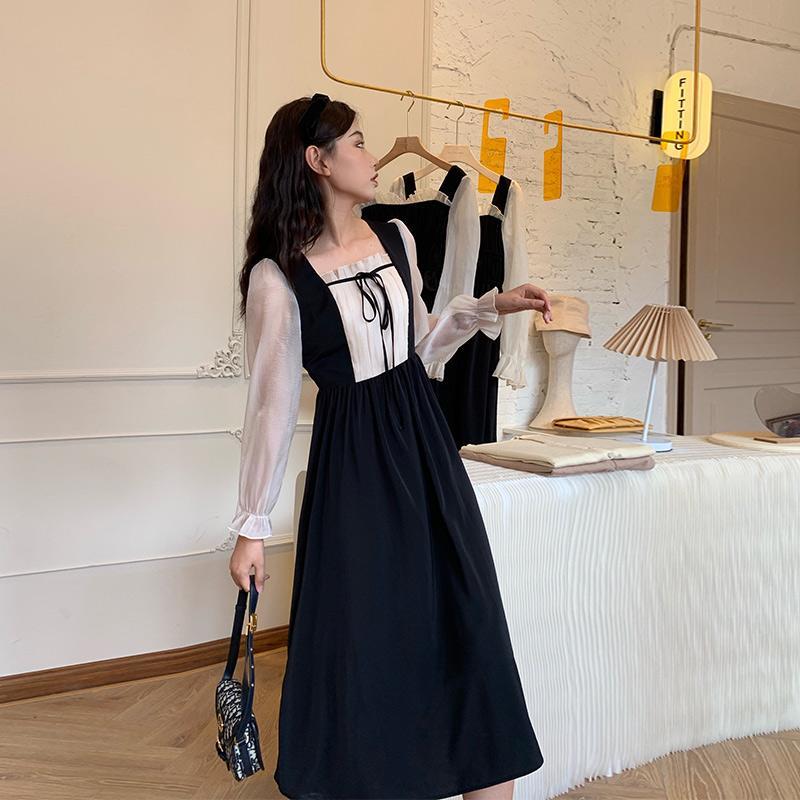 Đầm Midi Tay Dài Cổ Vuông Thời Trang Mùa Thu Cho Nữ | BigBuy360 - bigbuy360.vn