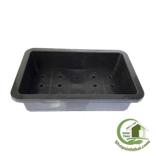 [Mã SKAMA8 giảm 8% đơn 300K] Khay chậu nhựa trồng rau thông minh 2 đáy màu đen 67x43x15cm