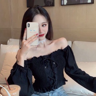 👉🏿Áo Kiểu Voan Cổ Vuông Đan Dây