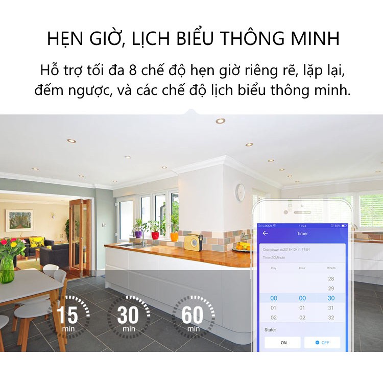 Công tắc cảm ứng đèn Wifi Smart Switch 3 nút WS