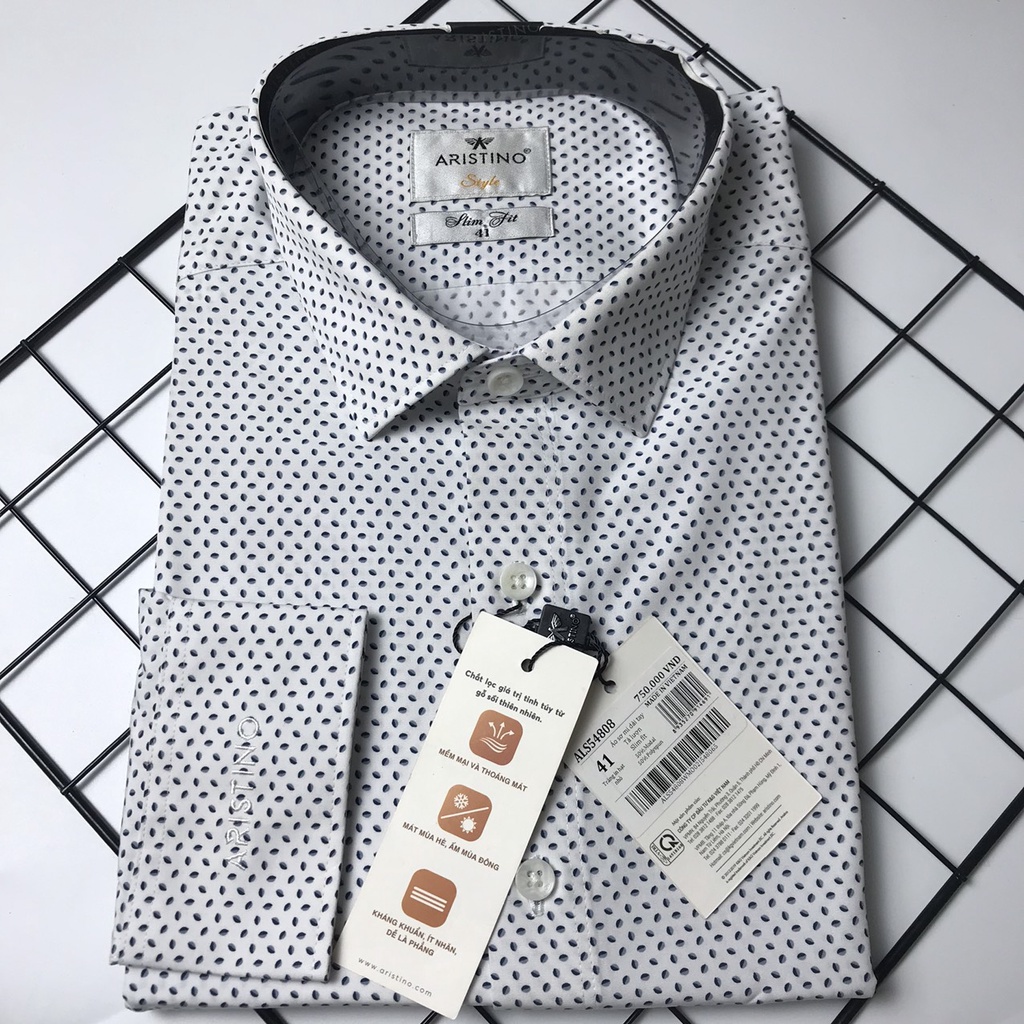 Áo sơ mi nam dài tay ARISTINO sợi sồi mềm mát from slim ALS54808