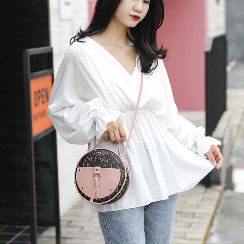 Túi nữ đeo chéo hình tròn nhỏ phong cách Hàn Quốc