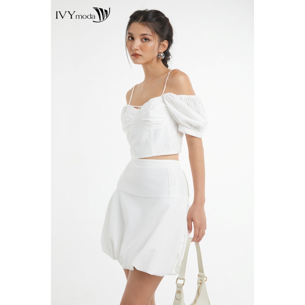 Set áo croptop và chân váy bí ngô nữ IVY moda MS 16B9389