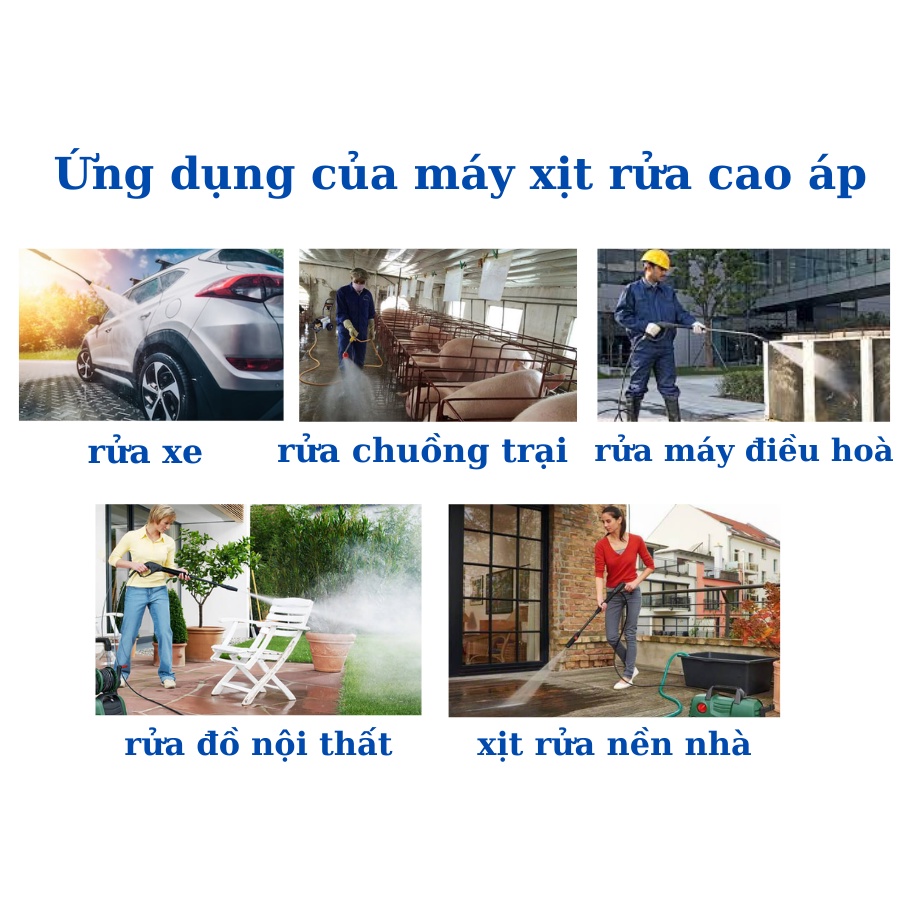 Máy Rửa Xe chuyên nghiệp Dekton DK- HPW 2350 - 2350W - Chỉnh Áp - Dây 20m - CÓ 4 BÁNH XE